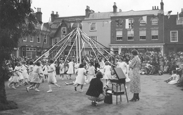 Maypole dancing on Market Square